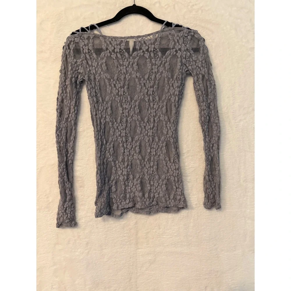 Intimately Free People Lace Top Womens Small Strappy Shoulder Sheer Mesh